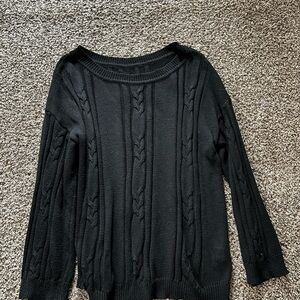 SHEIN Black Cable Knit Women's Sweater